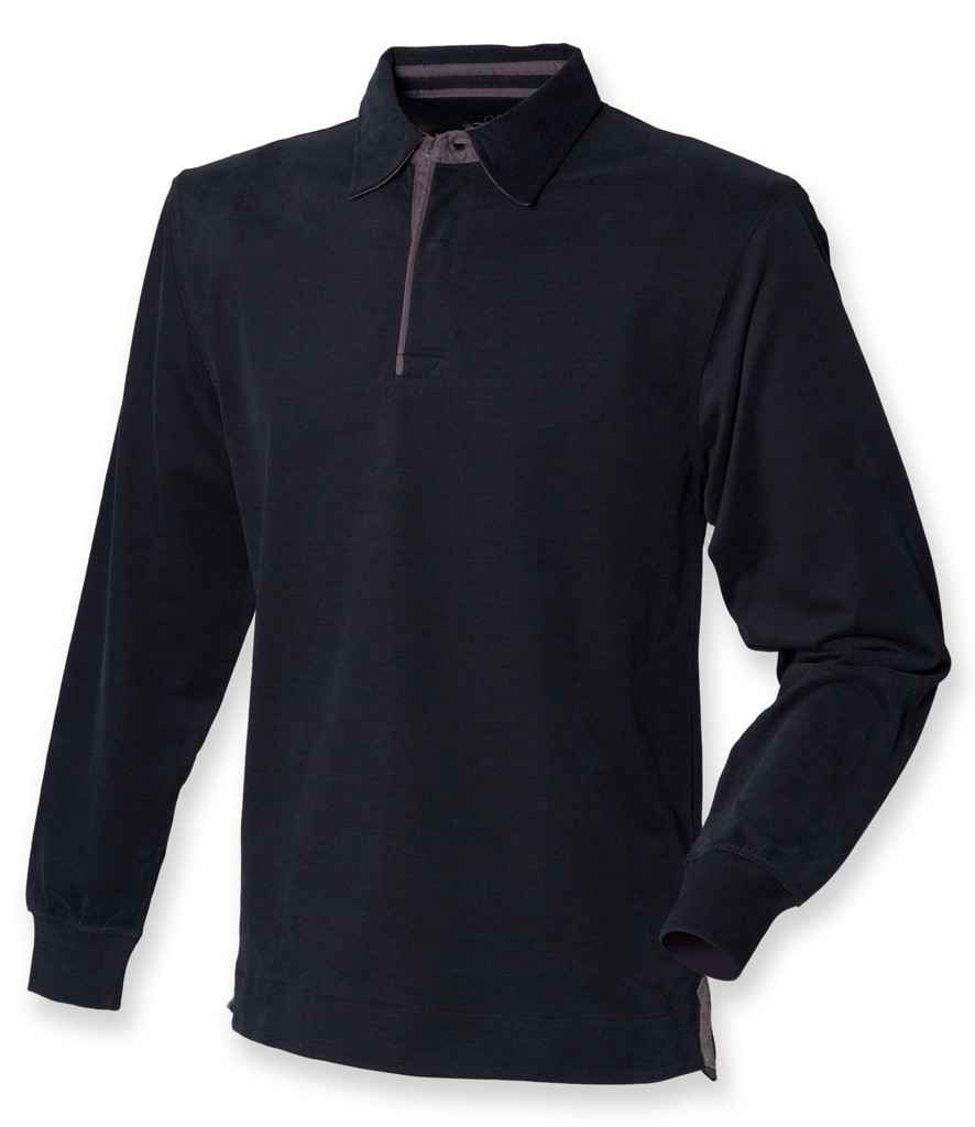 Front Row Collection Super Soft Rugby Shirt | Black - Image 3