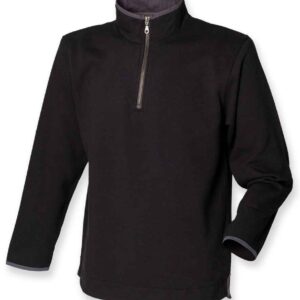 Front Row Collection Super Soft Zip Neck Sweatshirt | Black/Charcoal