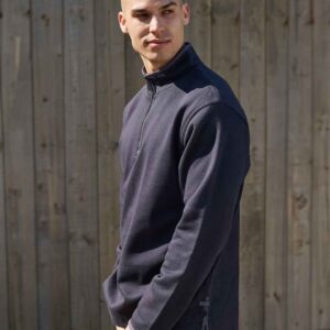 Front Row Collection Super Soft Zip Neck Sweatshirt | Navy/Blue