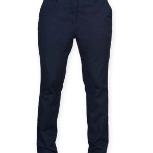 Front Row Ladies Stretch Chino Trousers | Navy