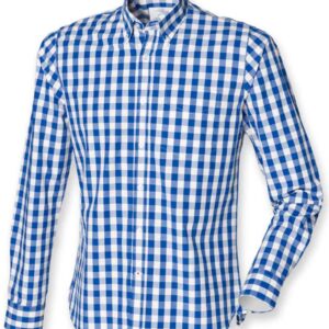 Front Row Long Sleeve Checked Cotton Shirt | Blue