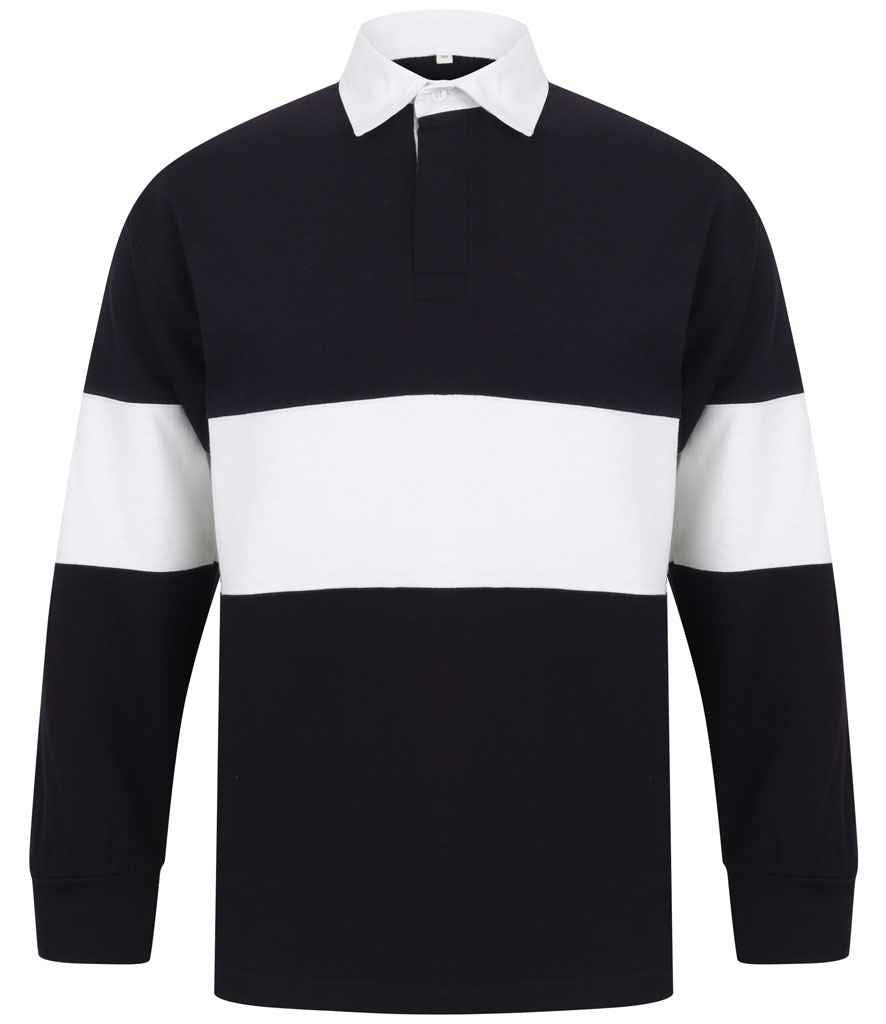 Front Row Panelled Rugby Shirt | Navy/White
