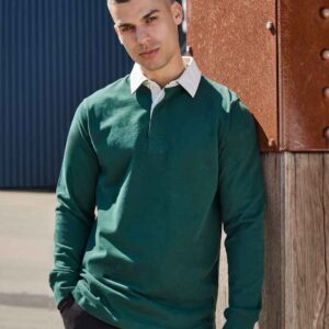 Front Row Premium Superfit Rugby Shirt | Bottle Green