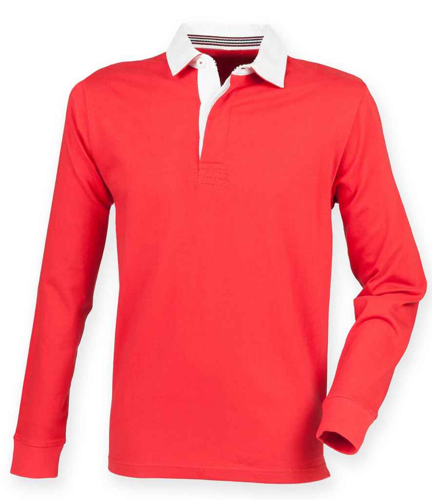 Front Row Premium Superfit Rugby Shirt | Red - Image 2
