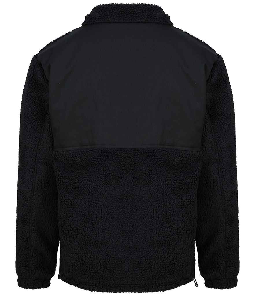 Front Row Recycled Sherpa Fleece Jacket | Black - Image 2