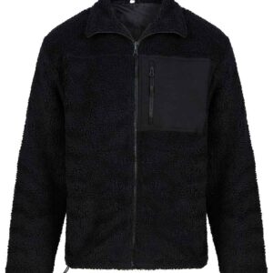 Front Row Recycled Sherpa Fleece Jacket | Black