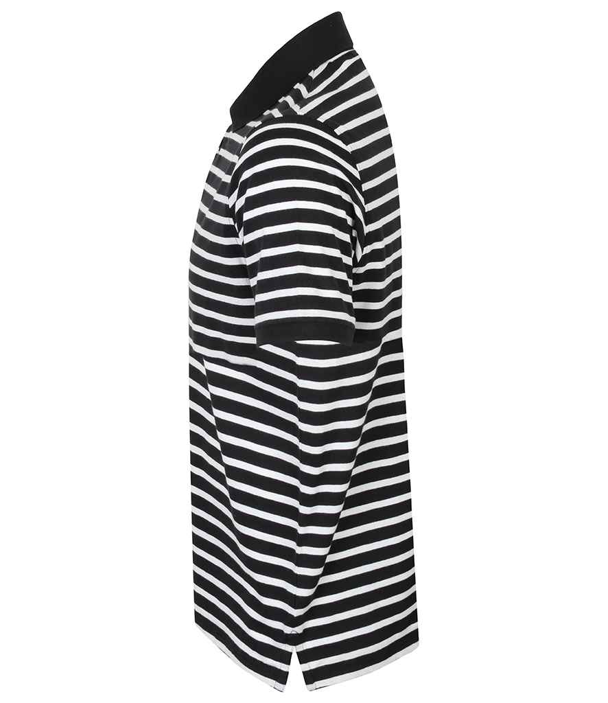 Front Row Striped Jersey Polo Shirt | Navy/White - Image 4