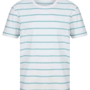 Front Row Striped T-Shirt | White/Duck Egg