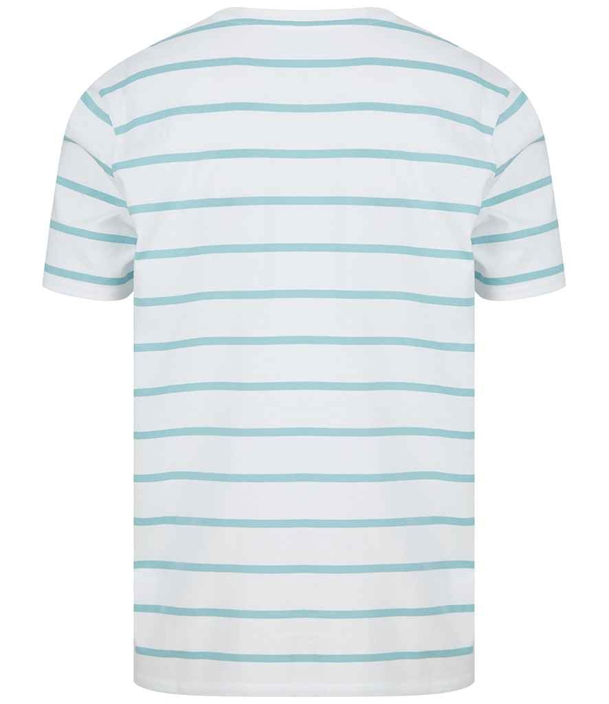 Front Row Striped T-Shirt | White/Duck Egg - Image 2