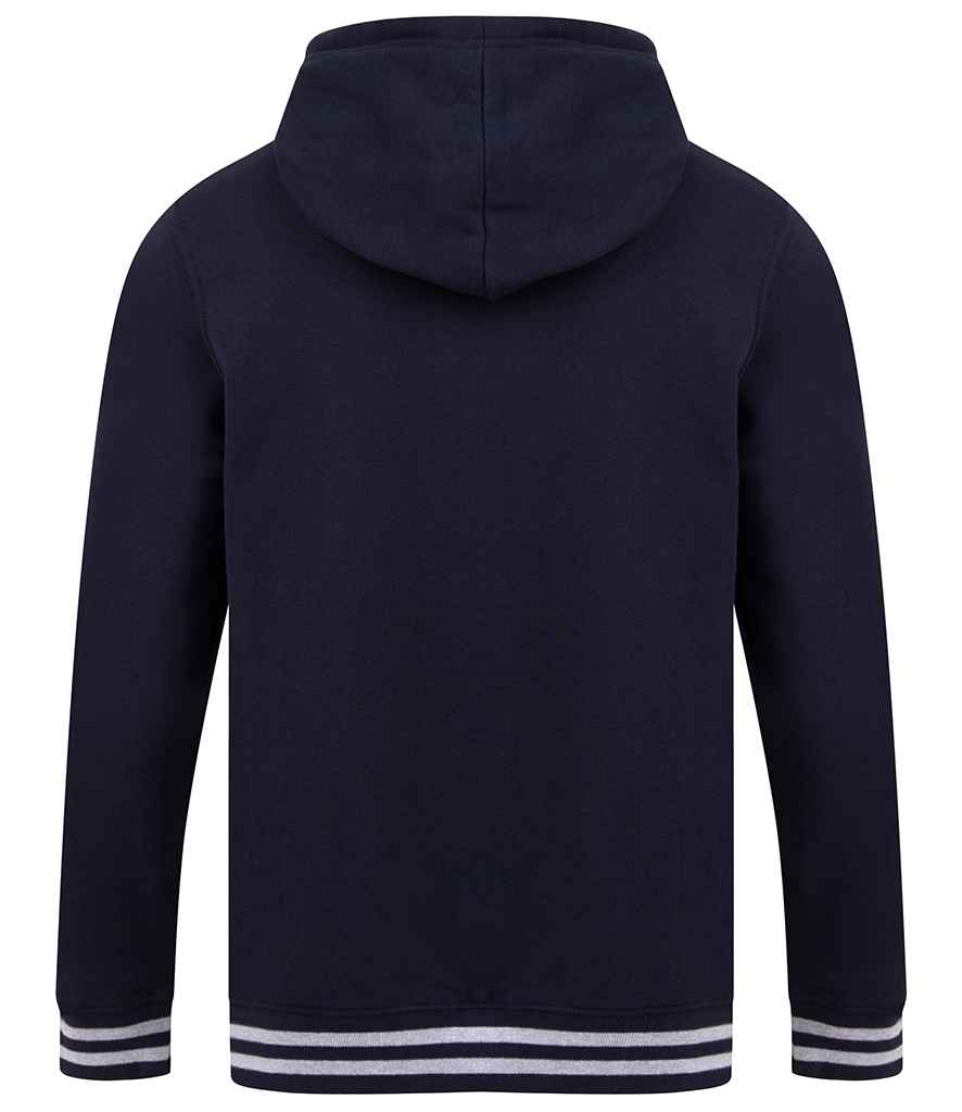 Front Row Unisex Striped Cuff Hoodie | Navy/Heather Grey - Image 2