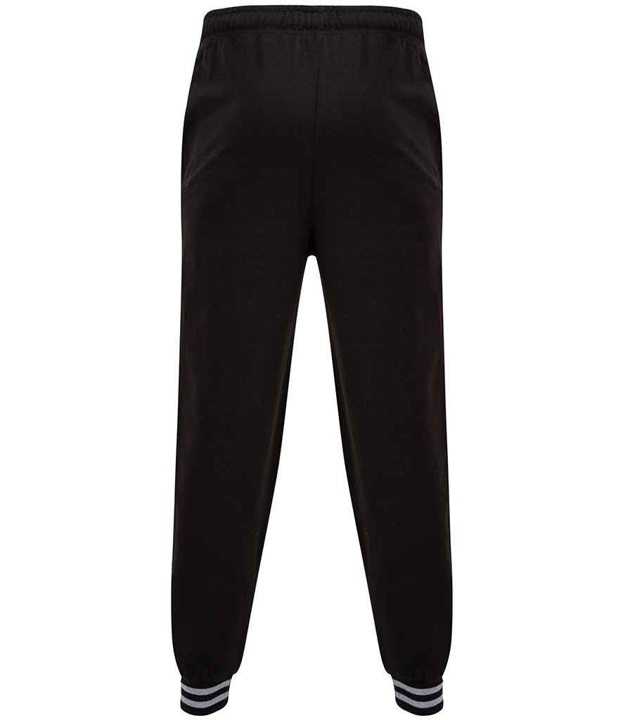 Front Row Unisex Striped Cuff Joggers | Black/Heather Grey - Image 2