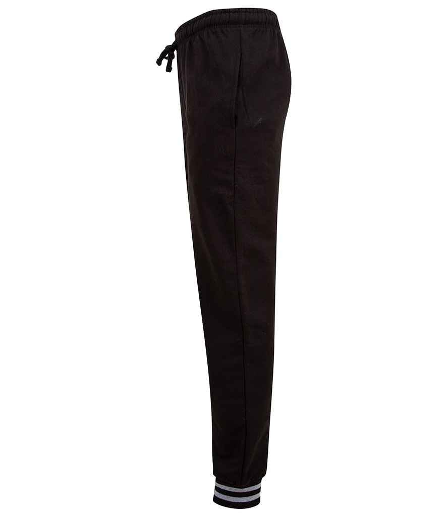 Front Row Unisex Striped Cuff Joggers | Black/Heather Grey - Image 3