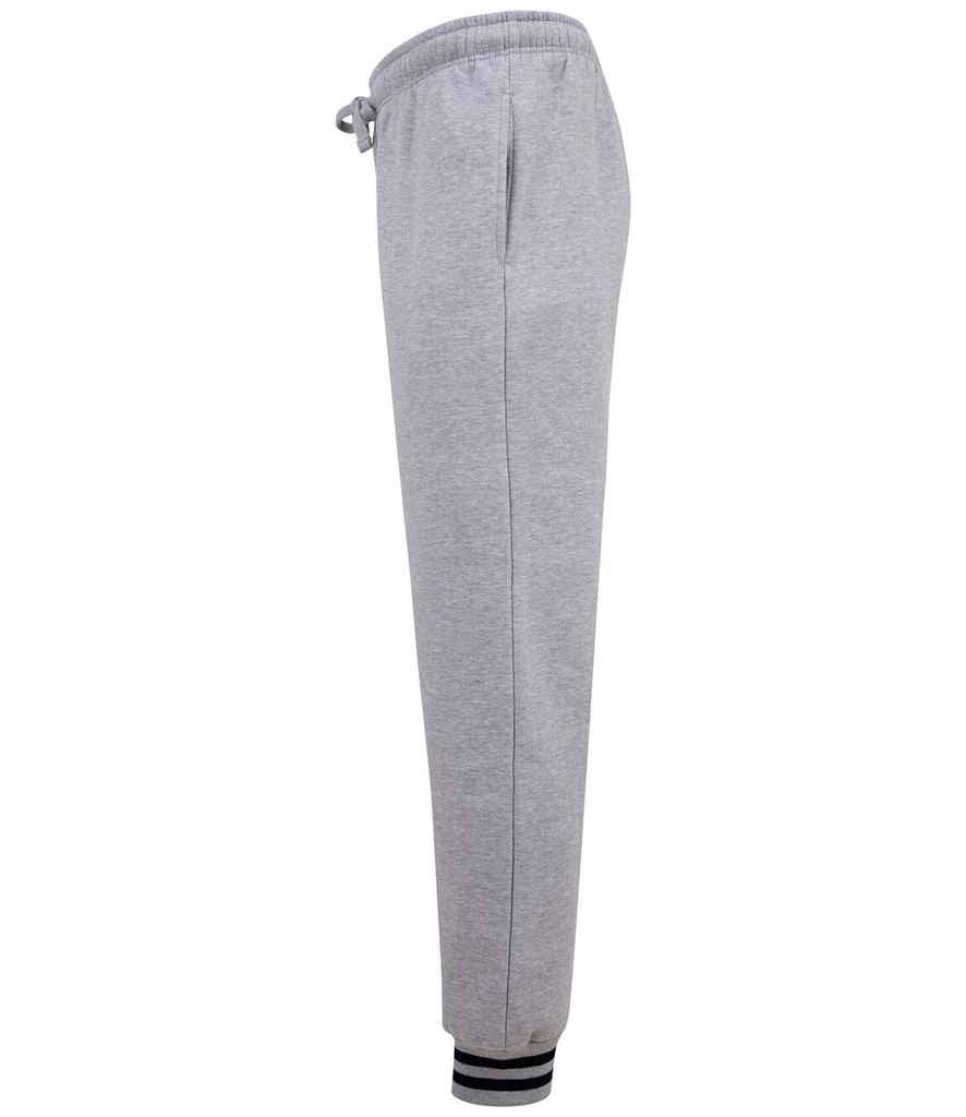 Front Row Unisex Striped Cuff Joggers | Heather Grey/Navy - Image 3