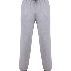 Front Row Unisex Striped Cuff Joggers | Heather Grey/Navy