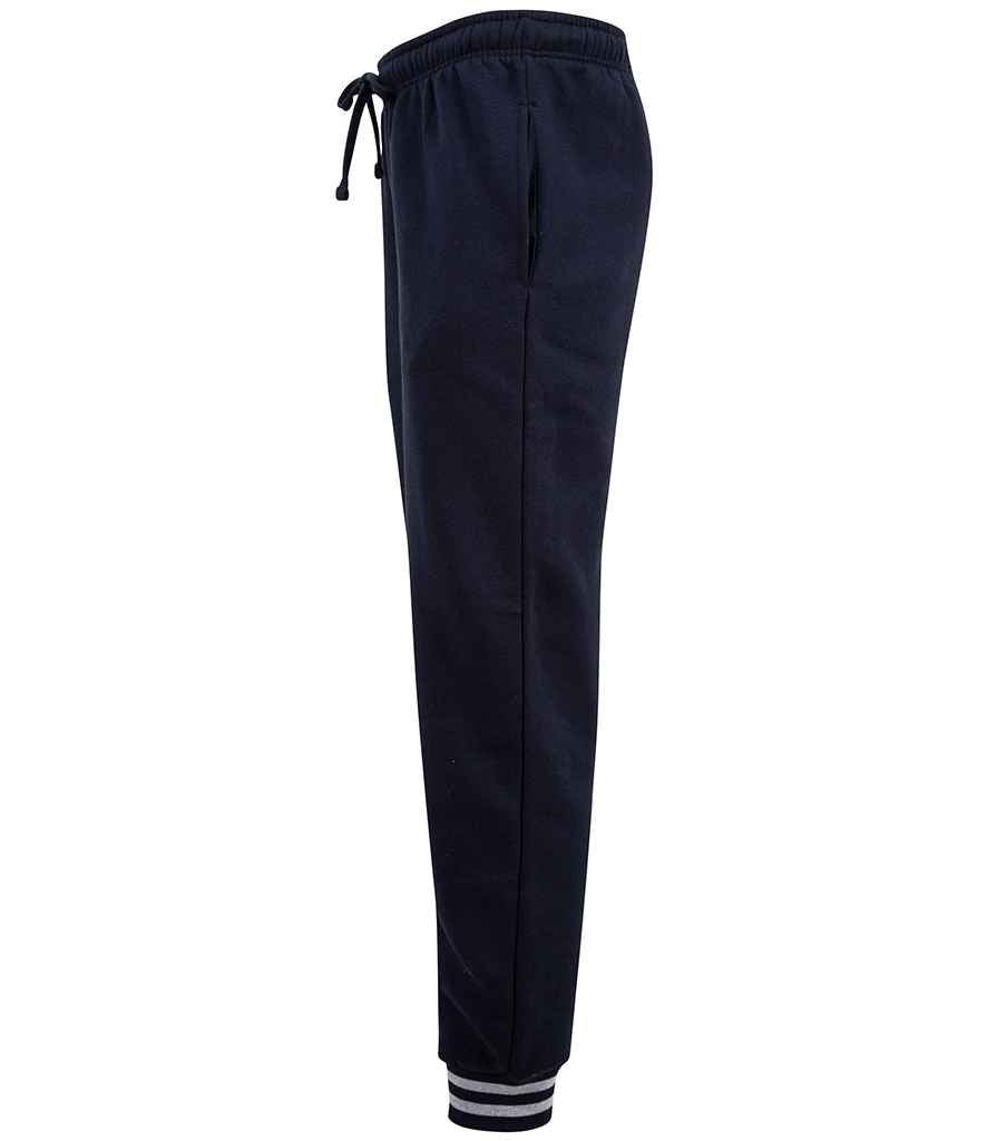 Front Row Unisex Striped Cuff Joggers | Navy/Heather Grey - Image 3