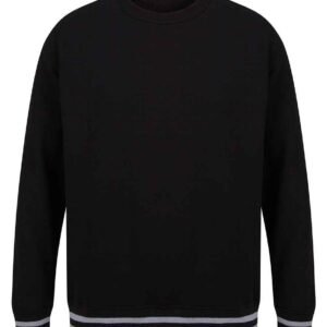 Front Row Unisex Striped Cuff Sweatshirt | Black/Heather Grey