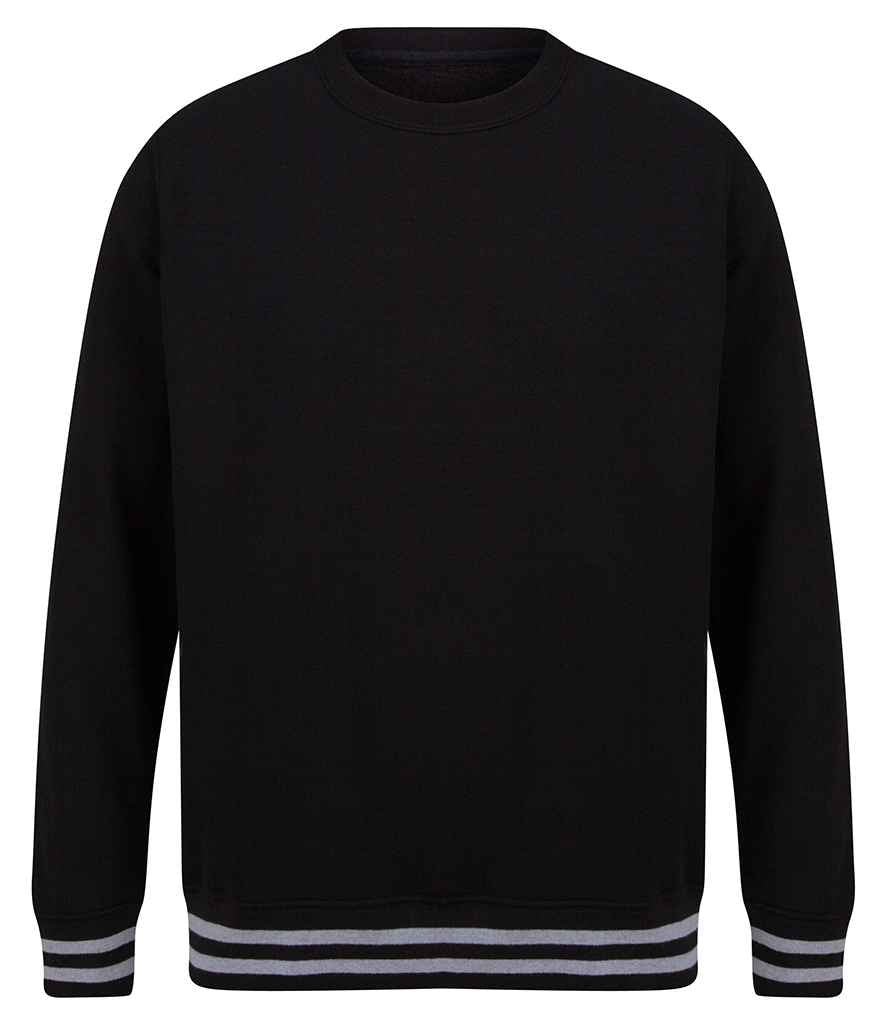 Front Row Unisex Striped Cuff Sweatshirt | Black/Heather Grey