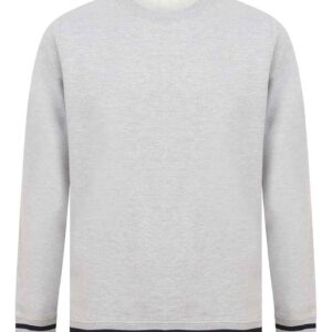 Front Row Unisex Striped Cuff Sweatshirt | Heather Grey/Navy