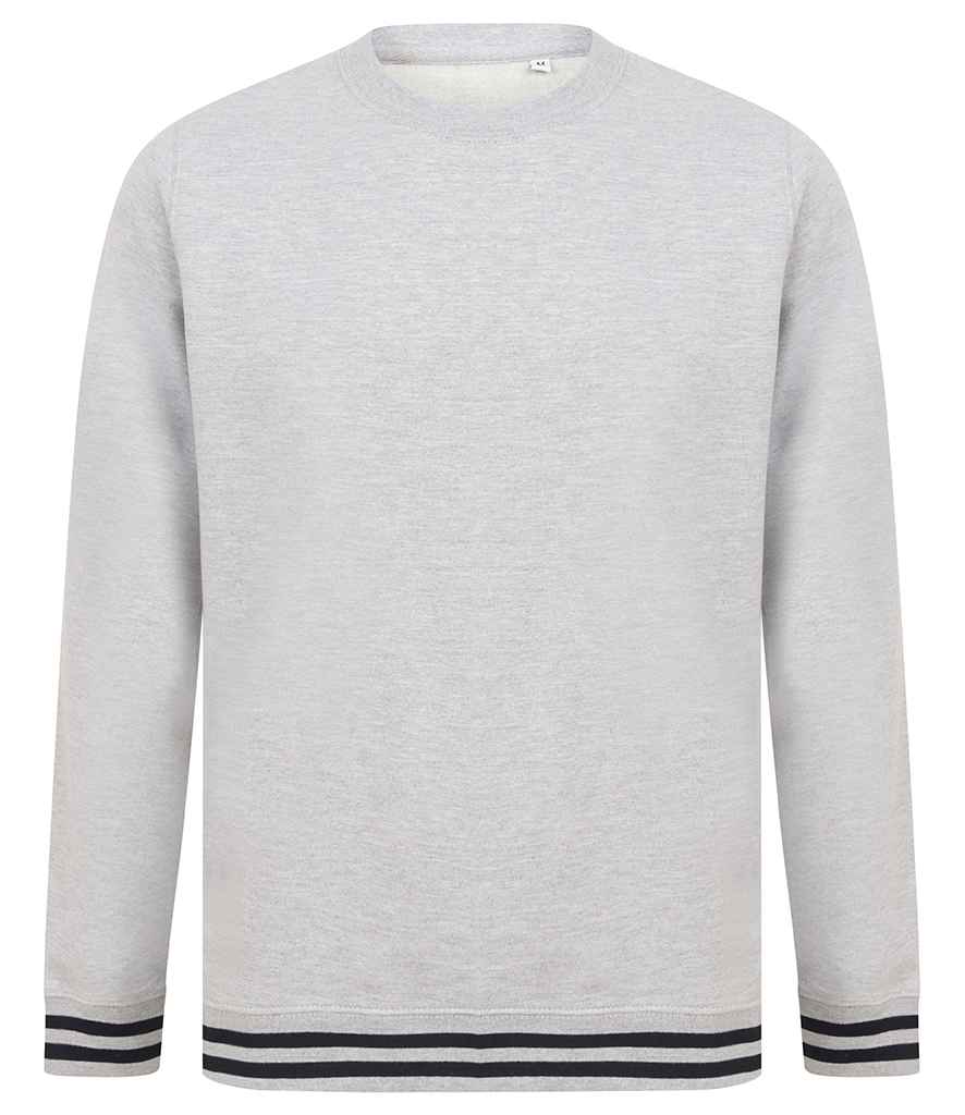 Front Row Unisex Striped Cuff Sweatshirt | Heather Grey/Navy