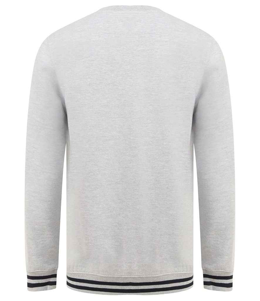Front Row Unisex Striped Cuff Sweatshirt | Heather Grey/Navy - Image 2