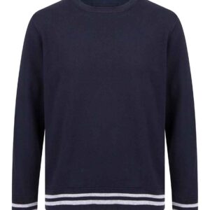 Front Row Unisex Striped Cuff Sweatshirt | Navy/Heather Grey