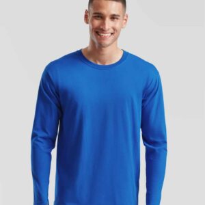 Fruit Loom Iconic 195 Long Sleeve T-Shirt | Royal Blue