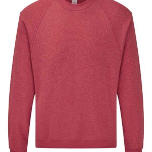 Fruit of the Loom Classic Raglan Sweatshirt | Heather Red