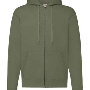 Fruit of the Loom Classic Zip Hooded Sweatshirt | Classic Olive