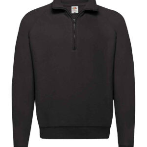 Fruit of the Loom Classic Zip Neck Sweatshirt | Black