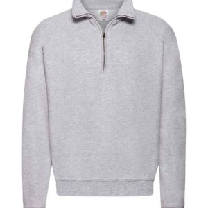 Fruit of the Loom Classic Zip Neck Sweatshirt | Heather Grey