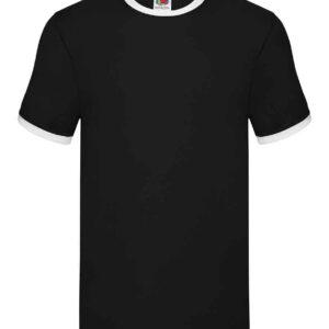 Fruit of the Loom Contrast Ringer T-Shirt | Black/White