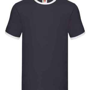 Fruit of the Loom Contrast Ringer T-Shirt | Navy/White
