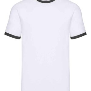 Fruit of the Loom Contrast Ringer T-Shirt | White/Black