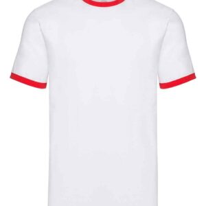 Fruit of the Loom Contrast Ringer T-Shirt | White/Red