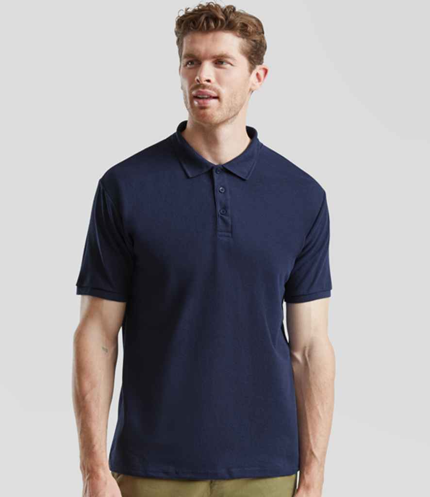 Fruit of the Loom Heavy Poly/Cotton Piqué Polo Shirt | Navy - Image 3