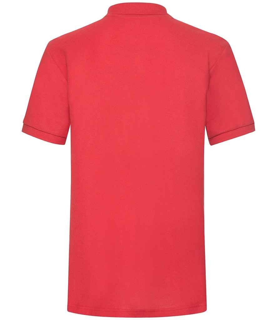 Fruit of the Loom Heavy Poly/Cotton Piqué Polo Shirt | Red - Image 2