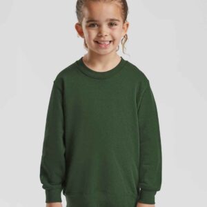 Fruit of the Loom Kids Classic Drop Shoulder Sweatshirt | Bottle Green