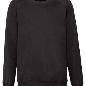 Fruit of the Loom Kids Classic Raglan Sweatshirt | Black