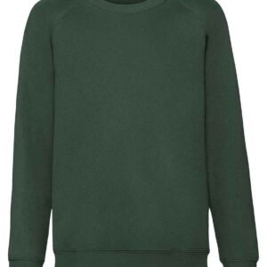 Fruit of the Loom Kids Classic Raglan Sweatshirt | Bottle Green