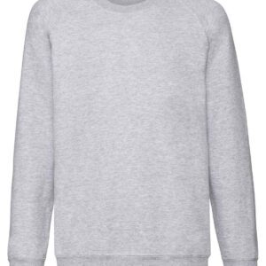 Fruit of the Loom Kids Classic Raglan Sweatshirt | Heather Grey