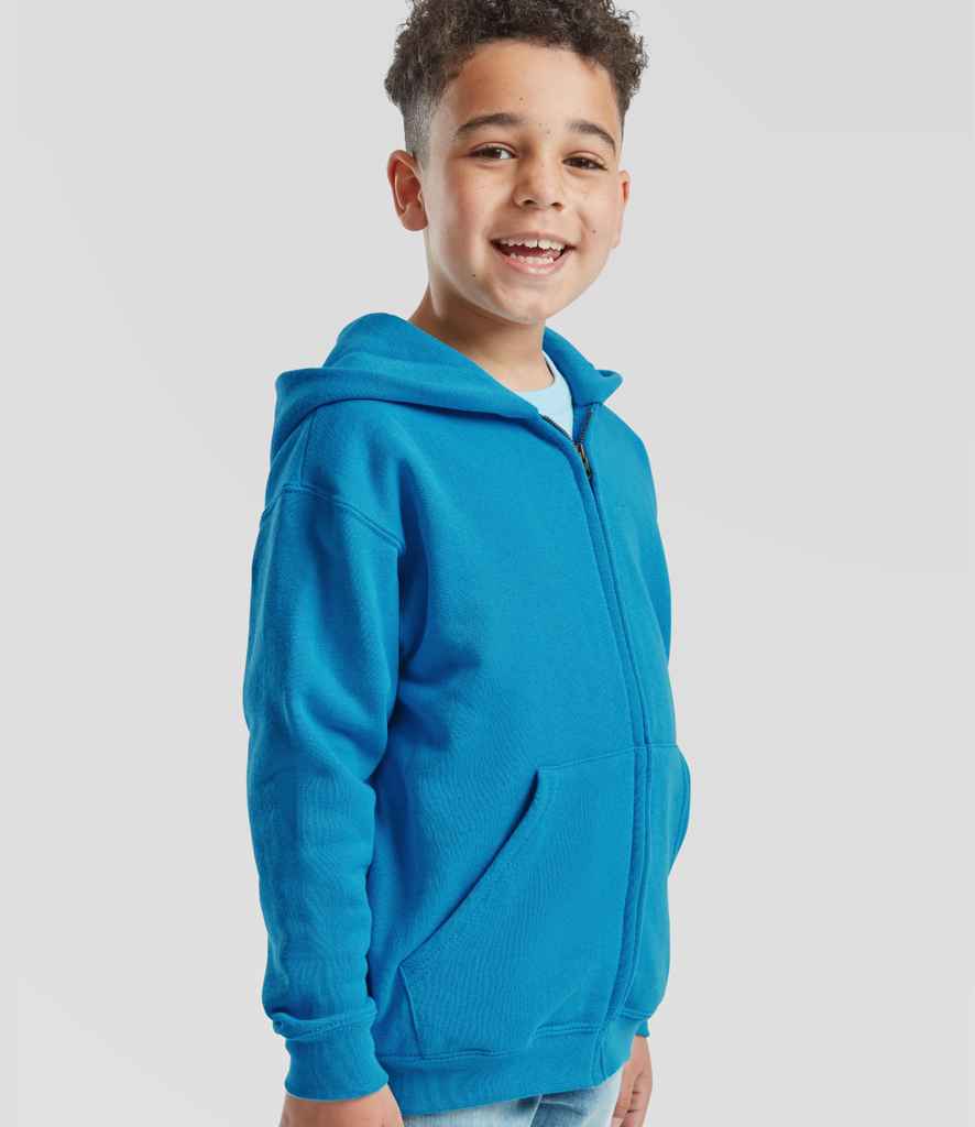 Fruit of the Loom Kids Classic Zip Hooded Sweatshirt | Azure - Image 2