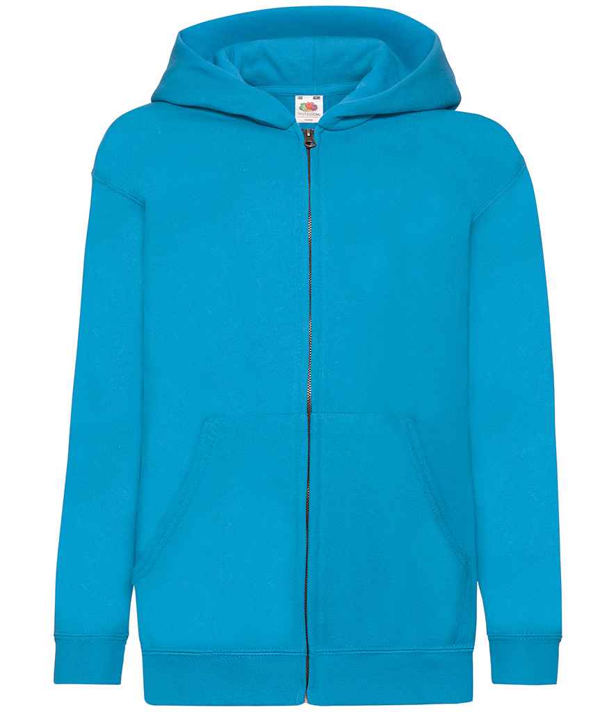 Fruit of the Loom Kids Classic Zip Hooded Sweatshirt | Azure - Image 3