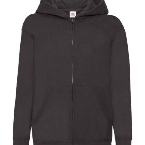 Fruit of the Loom Kids Classic Zip Hooded Sweatshirt | Black