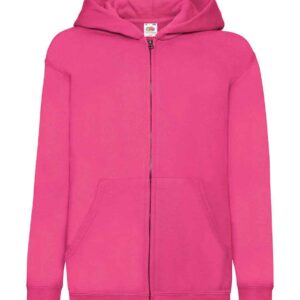Fruit of the Loom Kids Classic Zip Hooded Sweatshirt | Fuchsia