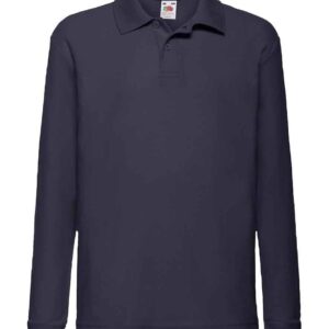 Fruit of the Loom Kids Long Sleeve Poly/Cotton Piqué Polo Shirt | Deep Navy