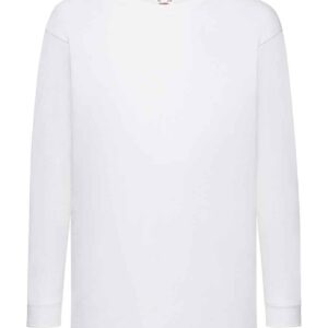 Fruit of the Loom Kids Long Sleeve Value T-Shirt | White