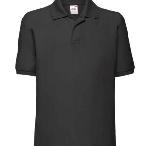 Fruit of the Loom Kids Poly/Cotton Piqué Polo Shirt | Black