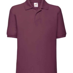 Fruit of the Loom Kids Poly/Cotton Piqué Polo Shirt | Burgundy
