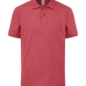 Fruit of the Loom Kids Poly/Cotton Piqué Polo Shirt | Heather Red