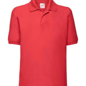 Fruit of the Loom Kids Poly/Cotton Piqué Polo Shirt | Red